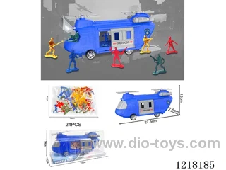 Stowage Police Scenario Inertia Transport Plane +24PCS Soldier