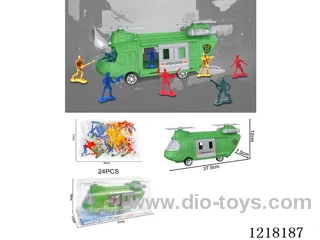 Stowage Military Scenario Inertia Transport Aircraft +24PCS Soldier