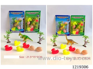 Dinosaur*1, 4 Ducks, Eggs*2, Coconut Tree*2