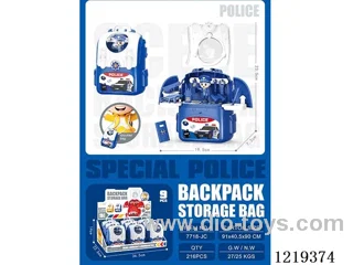 Police Scene Play House Backpack (accessories 12PCS)