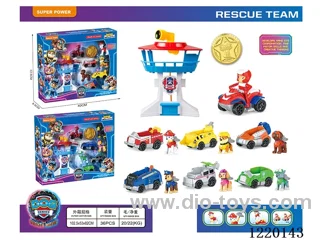 Super Tower + Captain Ryder Pull Back Motorcycle + 3 Pull Backs + 3 Dogs + 3 Backpacks + Shield
