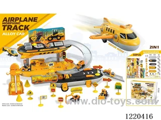Aircraft Storage Alloy Engineering Parking Lot (50PCS-alloy car*1+road sign)
