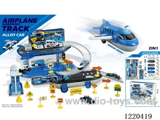 Aircraft Storage Alloy Police Car Parking Lot (50PCS-alloy car*1+road sign)