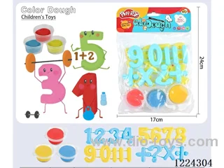 Number theme colorful clay