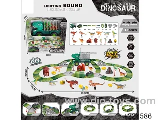 B/O Dinosaur Track/Stowage Engineering Car w/ B/O T. Rex Car with Lights 227PCS