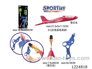 Outdoor Slingshot Slingshot Lighted Airplane + Lighted Whistle Bullet 2 in 1