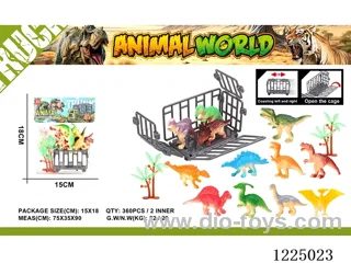 Cage + 12 Dinosaurs/2 Trees