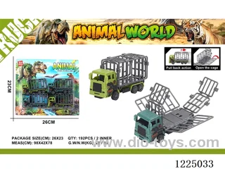 4PCS Dinosaur Pull Back Cage Car