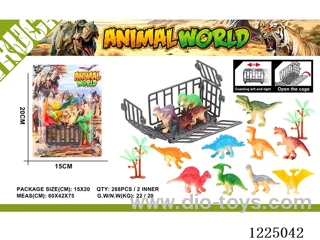 Animal Cage + 12 Dinosaurs/2 Trees