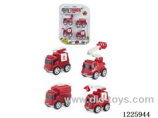 Alloy Inertia Fire Truck(4PCS)
