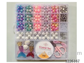 DIY Jewelry Set (10/ 12mm pearl + 6mm silver bead round bead + spacer bead + pendant + scissor wire open loop lobster clasp (26 cell phone chain))