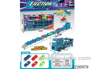 Dual Ejector Transformer Track Storage Car + Sports Car *4