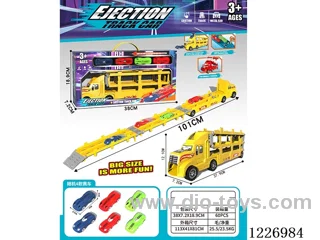 Dual Ejector Transformer Track Storage Car + Sports Car *4