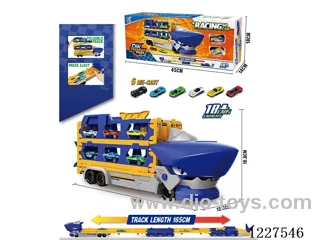 Dual Ejector Transformable Folding Track Free Wheel Car(6 Alloy Cars)