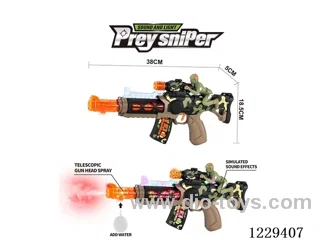 B/O Retractable Gun W /L/M/Spray