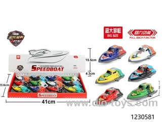 12pcs pull back boat/6 asst
