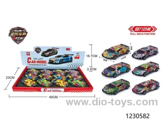 12pcs pull back car/6 asst