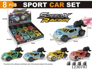 pull back alloy car with spray 4 colors mixed 8PCS