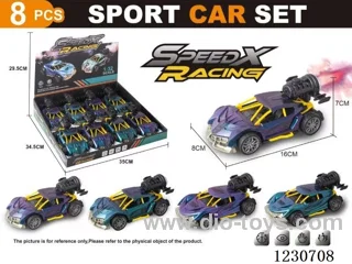 pull back alloy car with spray 2 colors mixed 8PCS