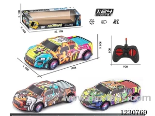 27MHZ 1:24 4ch Pickup Truck Alloy RC Car with Lights, Battery Not Included