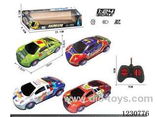 27MHZ 1:24 4ch Rally Racing Alloy RC Car with Lights, Battery Not Included