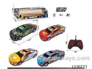 27MHZ 1:24 4ch Rally Alloy RC Car with Lights, Battery Not Included