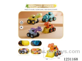 Press dinosaur engineering vehicle