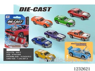 1:64 Alloy Free Wheel Car with Opening Hood (1 PCS)