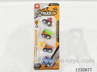 4 Types of Simulated Pull-Back Construction Vehicles (All Environmentally Friendly ABS Material, All Joints Movable) 4 PCS (Random Colors)