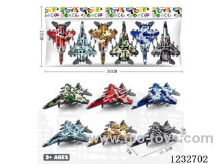 Pull Back 6-Color Camouflage Military Fighter Jet (6 PCS)