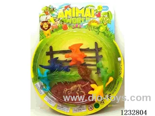 4cm PVC Solid Color Solid Dinosaur 6-Piece Set with Dinosaur Fossils