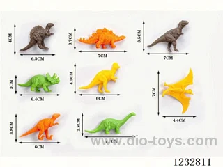 Set of 4 PVC solid color dinosaurs