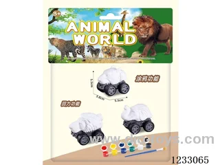 DIY Graffiti Animal Pull Back Car Set