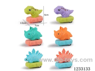 3 Types, 6 Colors Pull Back Dinosaur Single Pack