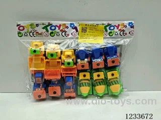 4 types of pull-back engineering farm vehicles (fully environmentally friendly ABS material, all joints are movable) 12 PCS (random colors)