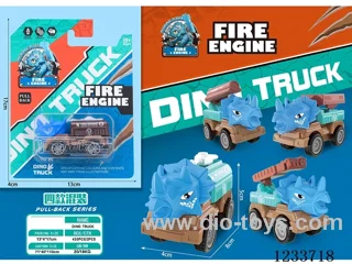 Pull-back Triceratops Fire Truck 4mixed