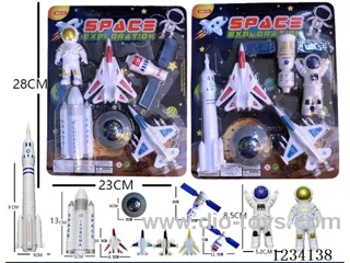 Space Exploration (2 Astronauts + Spaceship + 2 Rockets + Flying Saucer + Plane)