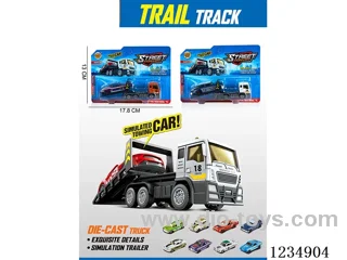 1:64 Free Wheel Alloy Car Trailer Set 8 Mixed Models