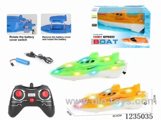 2.4G RC Motor Speedboat with Lights, included battery