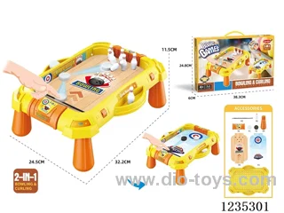 Bowling/curling table game (2-in-1)