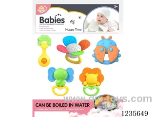 Boiled tooth gel rattle 5PCS