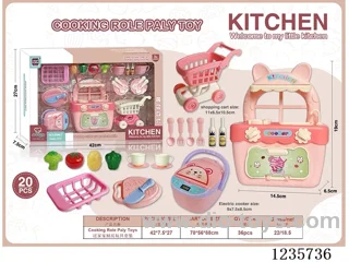 Kitchenware + Shopping Cart Set (Pink)