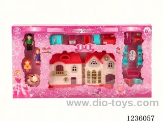 (GCC)villa with light/ 12 songs (includes 3* AG13 batteries) + furniture + characters