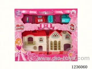 (GCC)villa with light/ 12 songs (includes 3* AG13 batteries) + furniture  (two types mixed)