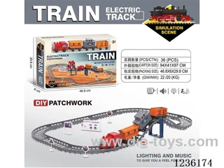Train Electric Track with free wheel cars*3 (1*AA not included battery)