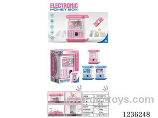 Cartoon face fingerprint piggy bank battery not included battery