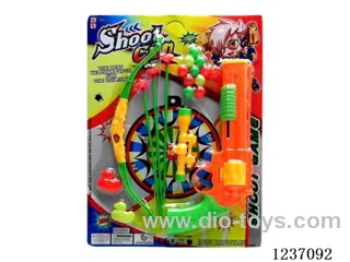Bow and arrow + ping pong gun + duck