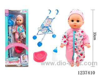 14 inch doll set with plastic trolley/12 sound IC, included 3*AG13 battery