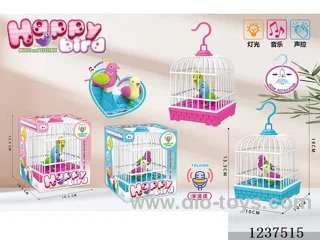 Voice-activated Sensor Lighted Talking Recording Birdcage included battery