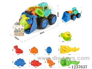 Bulldozer Construction Vehicle (Skidding) Beach Set 10pcs